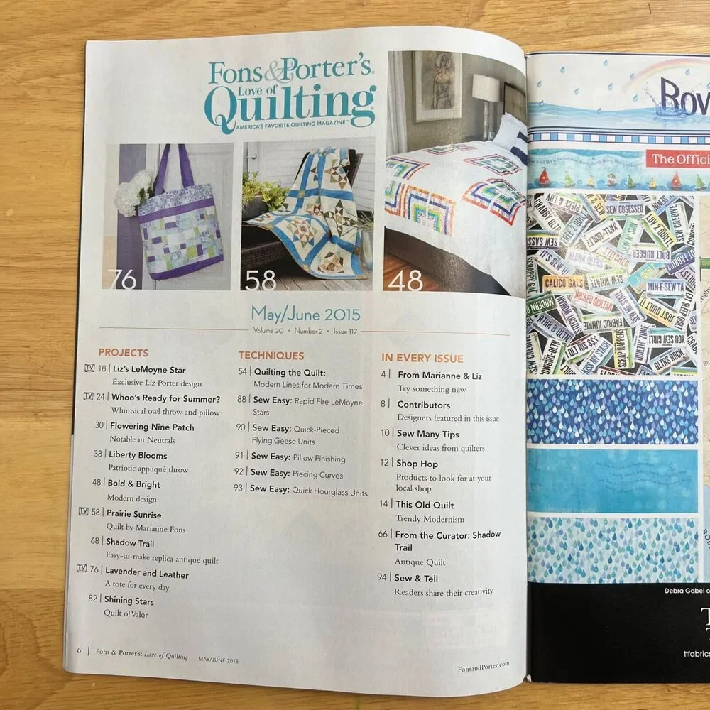 Fons and Porters Love of Quilting Magazine Lot of 3 from Spring Summer 2015